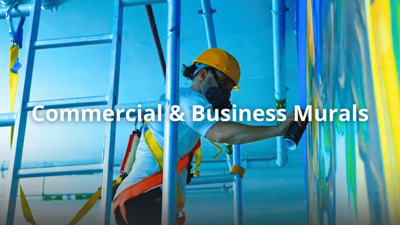 Commercial mural graffiti painting for a business space in dubai by a Professional mural artist